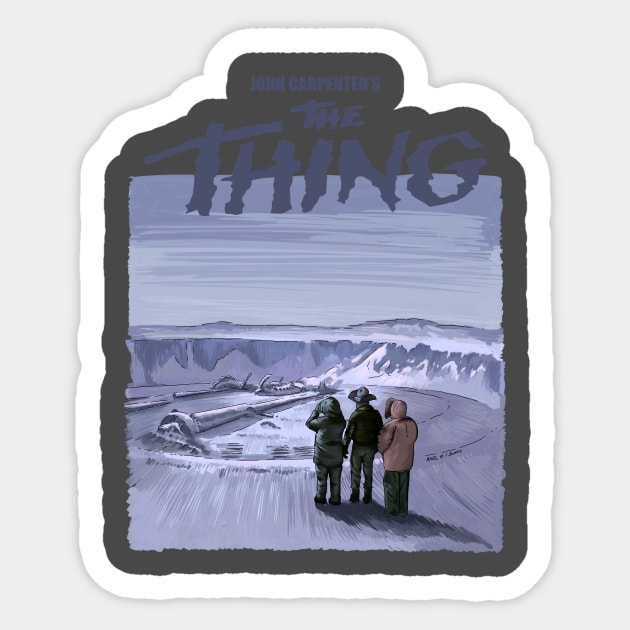 The Thing movie illustration Sticker by burrotees